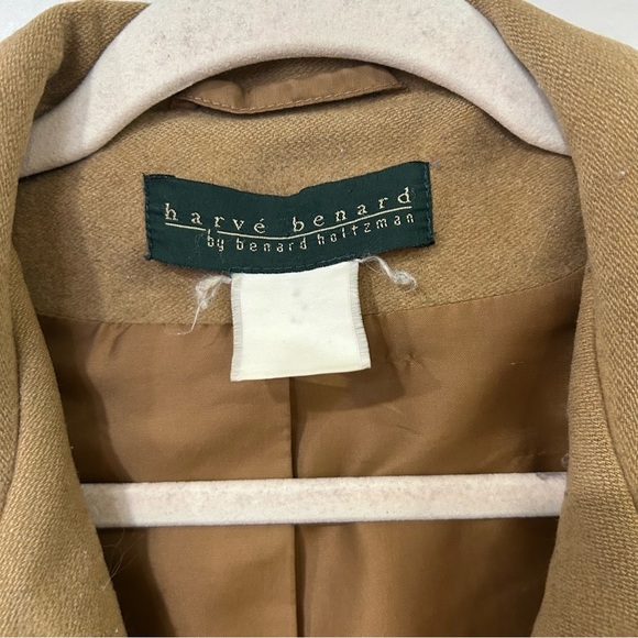 Vintage Harve Bernard Wool Peacoat Tan Button Down Women’s Size Medium - Picture 3 of 6